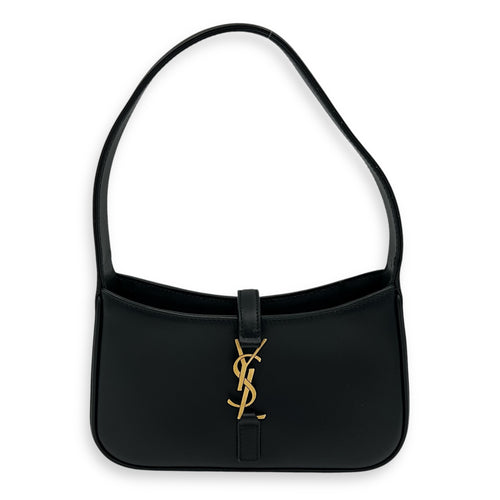 Saint Laurent Le 5 A 7 Shoulder Bag Mini Black in Calfskin, Gold hardware_1