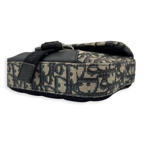 Christian Dior Oblique Blue Crossbody Bag in Jacquard, Silver hardware_9