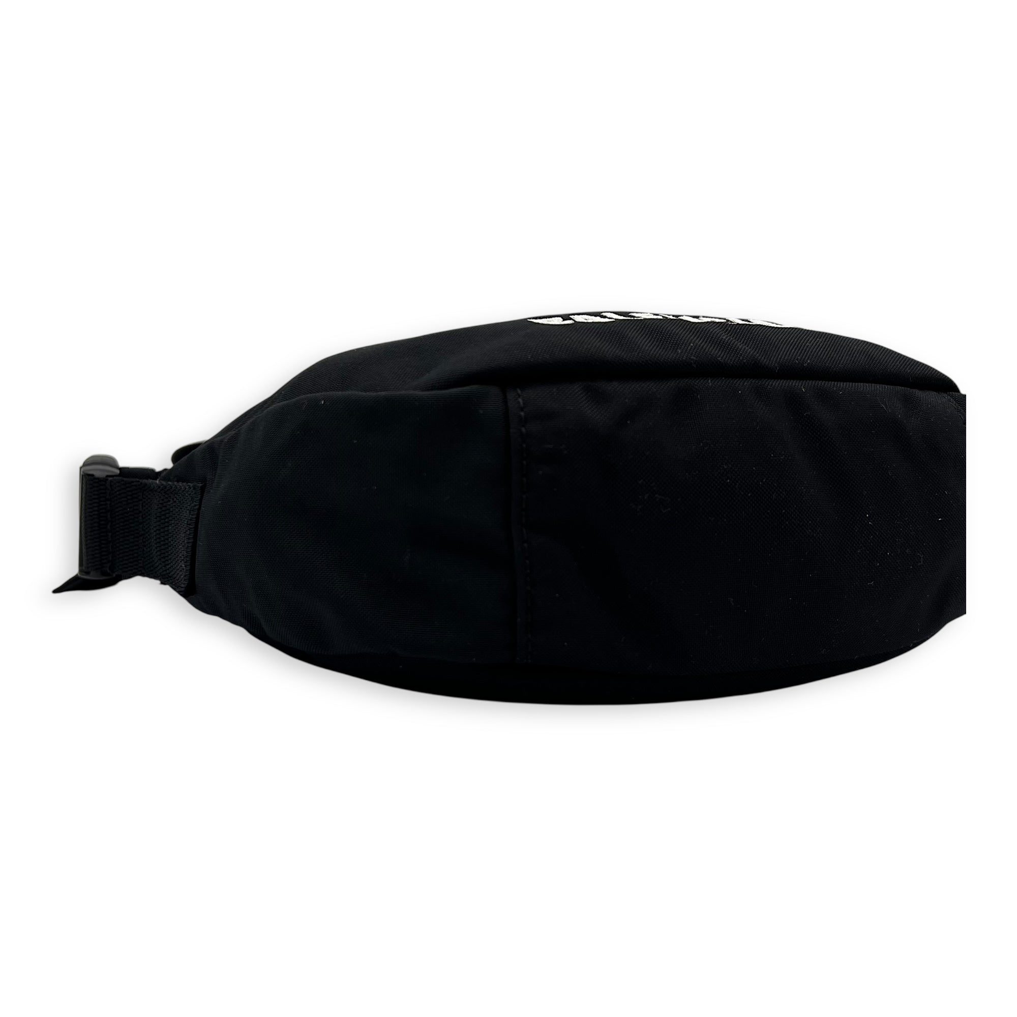 Balenciaga Logo Shoulder Bag Black in Canvas, Silver hardware_7