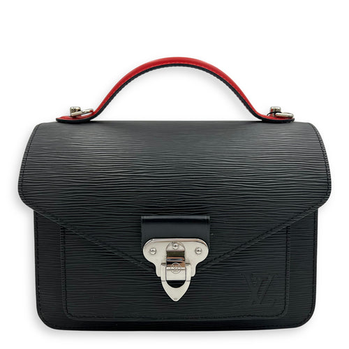 Louis Vuitton Monceau Black Top Handle Bag in Epi Leather, Silver hardware_1