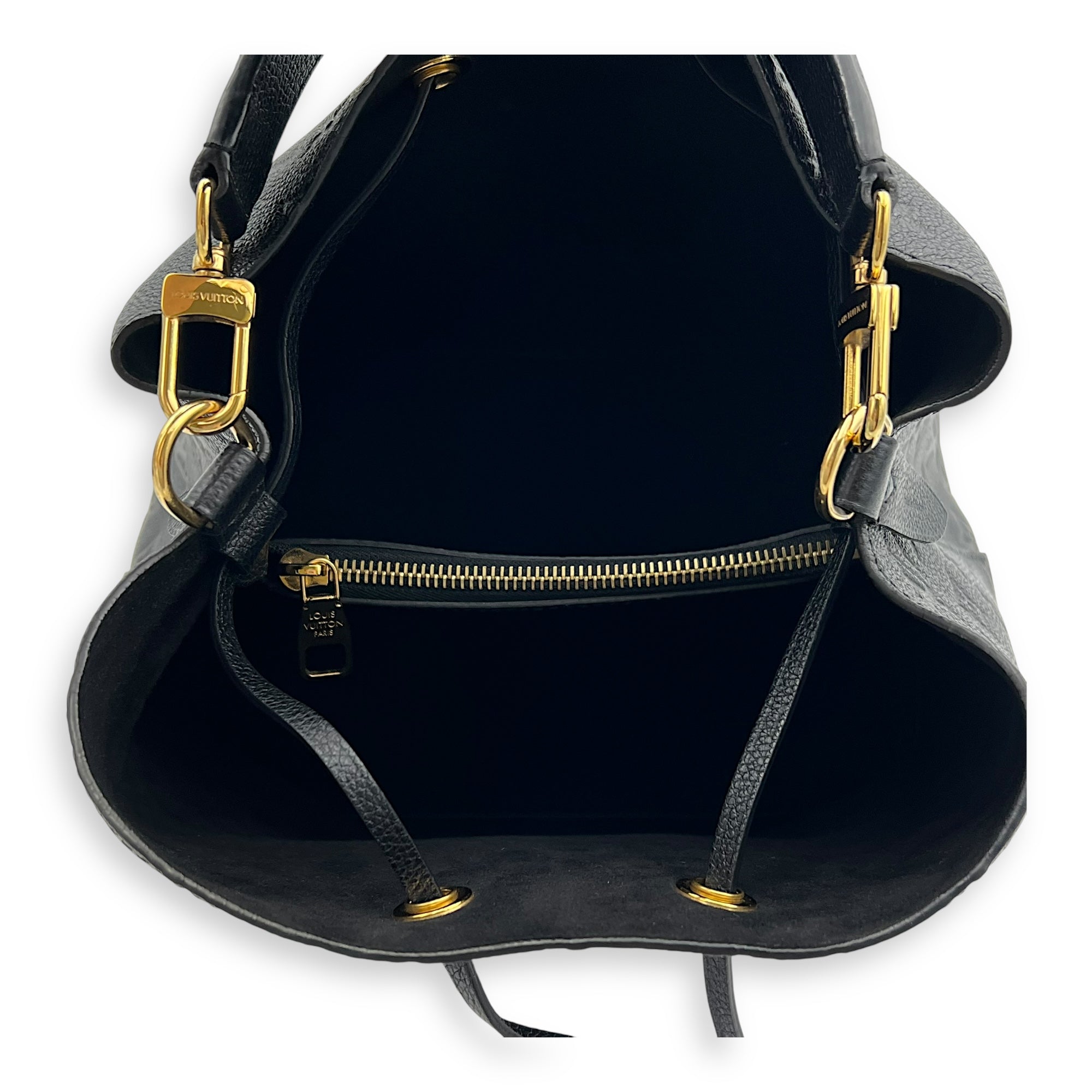 Louis Vuitton NeoNoe MM Black Bucket Bag in Monogram Empreinte Leather, Gold hardware_6