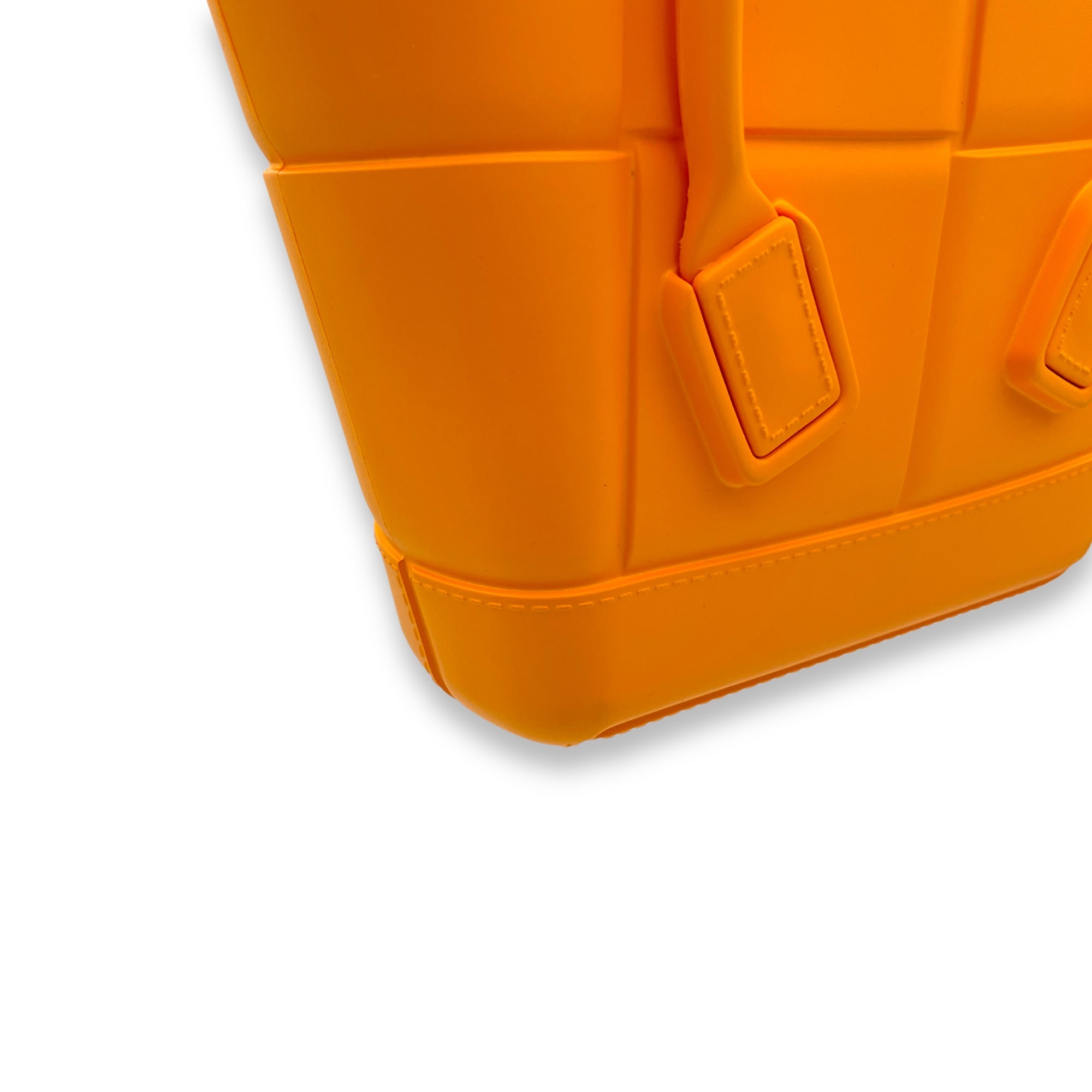 Arco Small Orange Top Handle Bag in Rubber