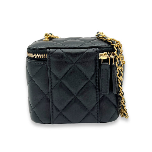 CC Vanity Bag Mini Black in Lambskin, Gold hardware