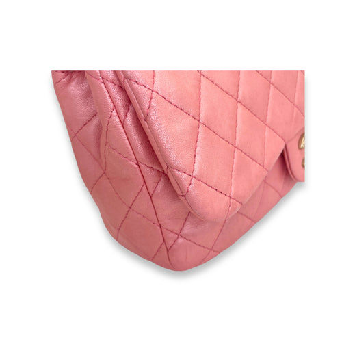 Timeless CC Pink Shoulder Bag in Lambskin, Brushed Gold hardware