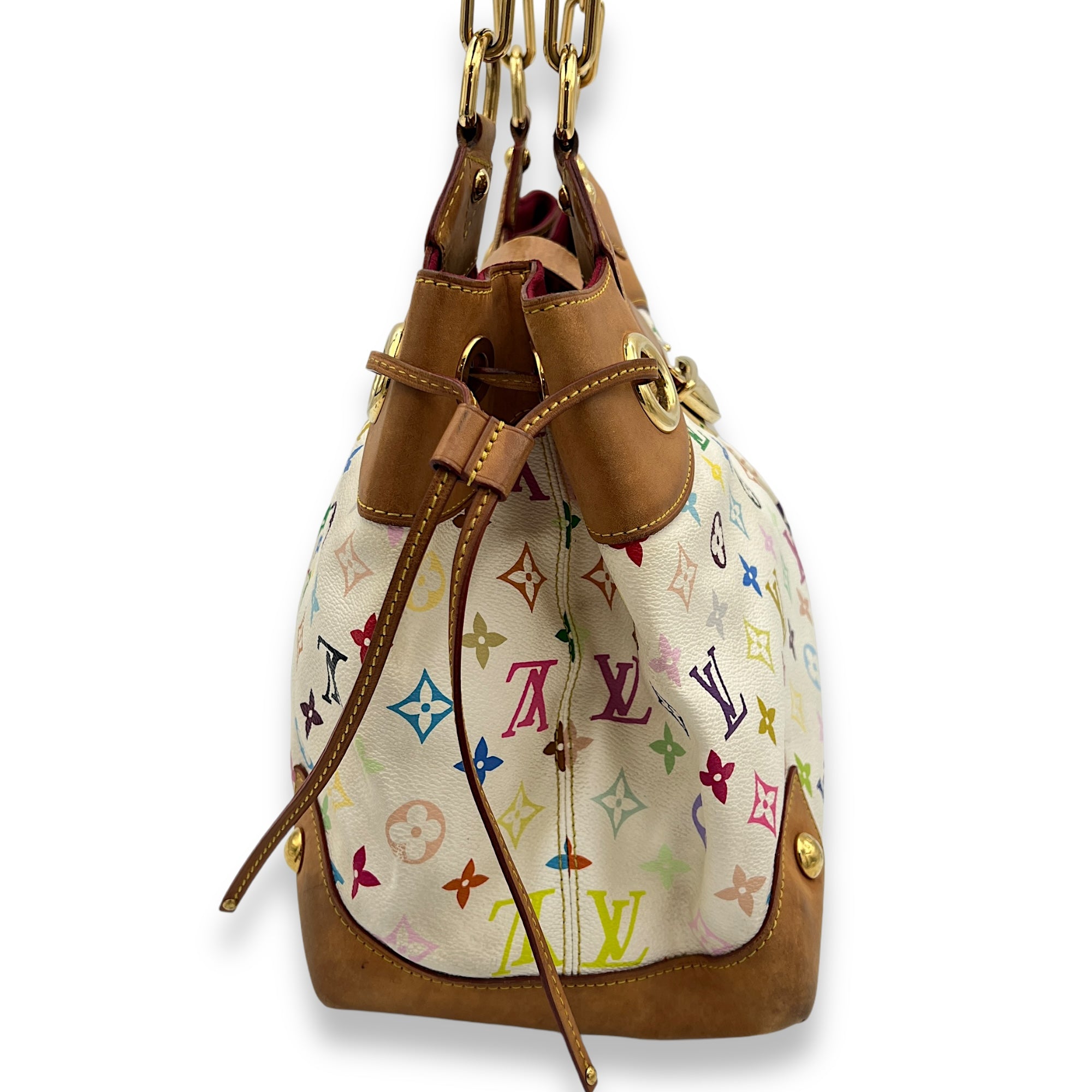 Ursula Top Handle Bag Large Multicolor in Monogram Coated Canvas, Gold hardware