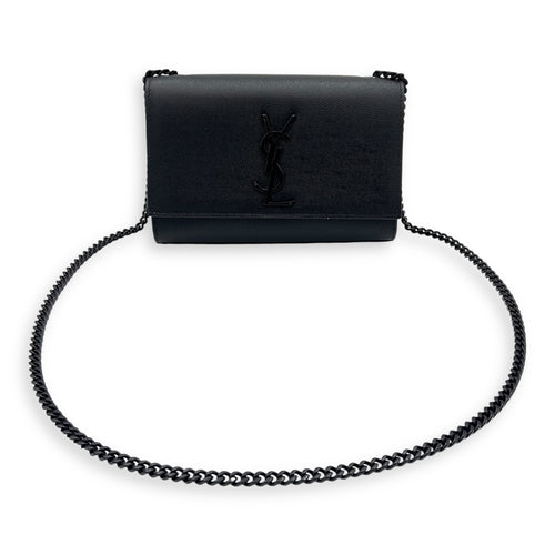 Saint Laurent Kate Small Black Crossbody Bag in Caviar Leather, Monochrome hardware_12