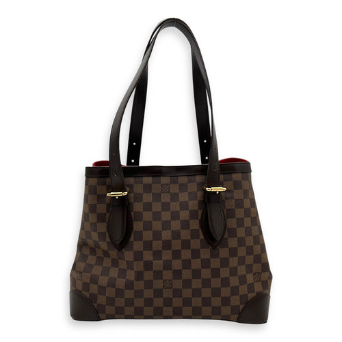 Louis Vuitton Hampstead Shoulder Bag Damier Ebene in Coated Canvas, Gold hardware_2