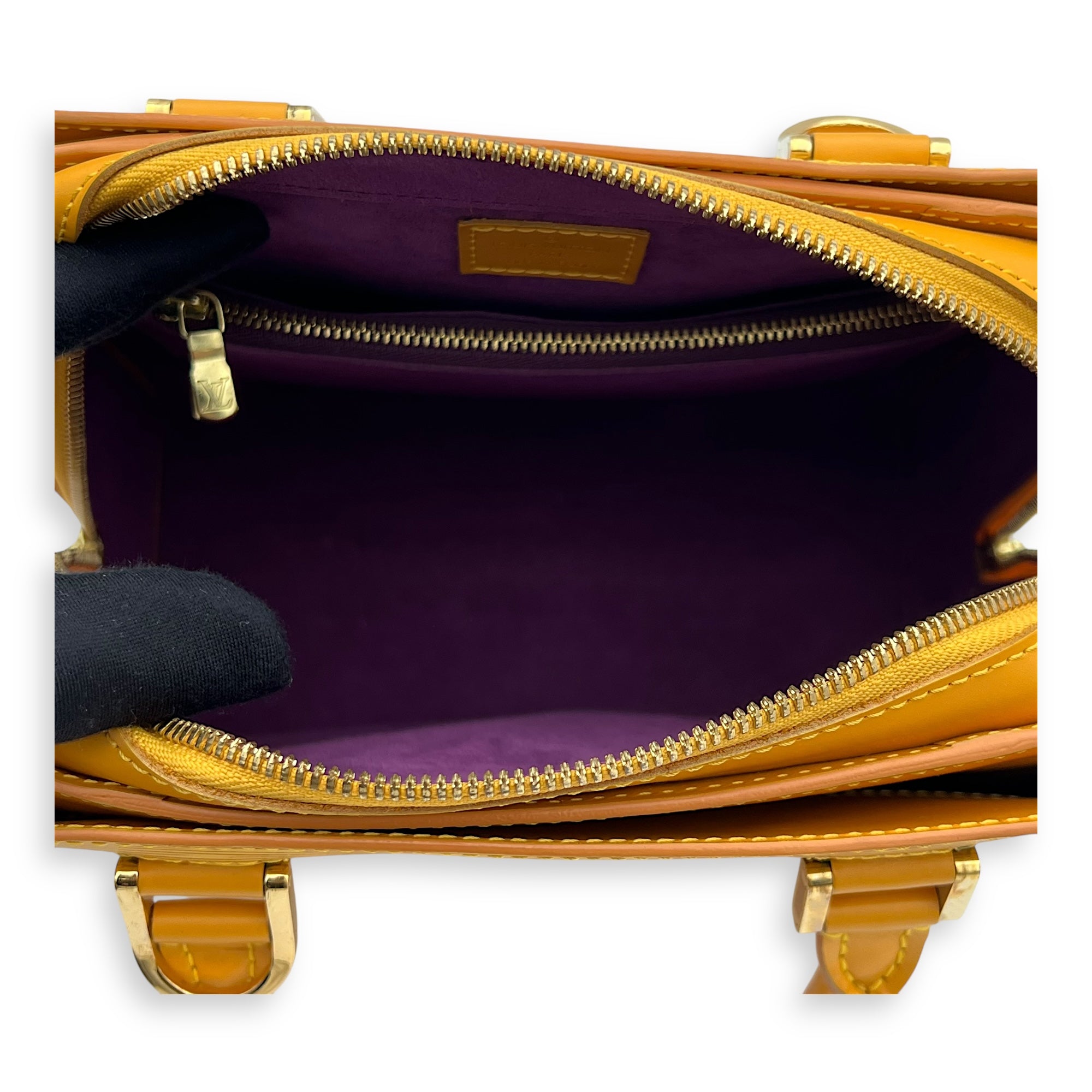 Louis Vuitton Pont Neuf Top Handle Bag Yellow in Epi Leather, Gold hardware_6