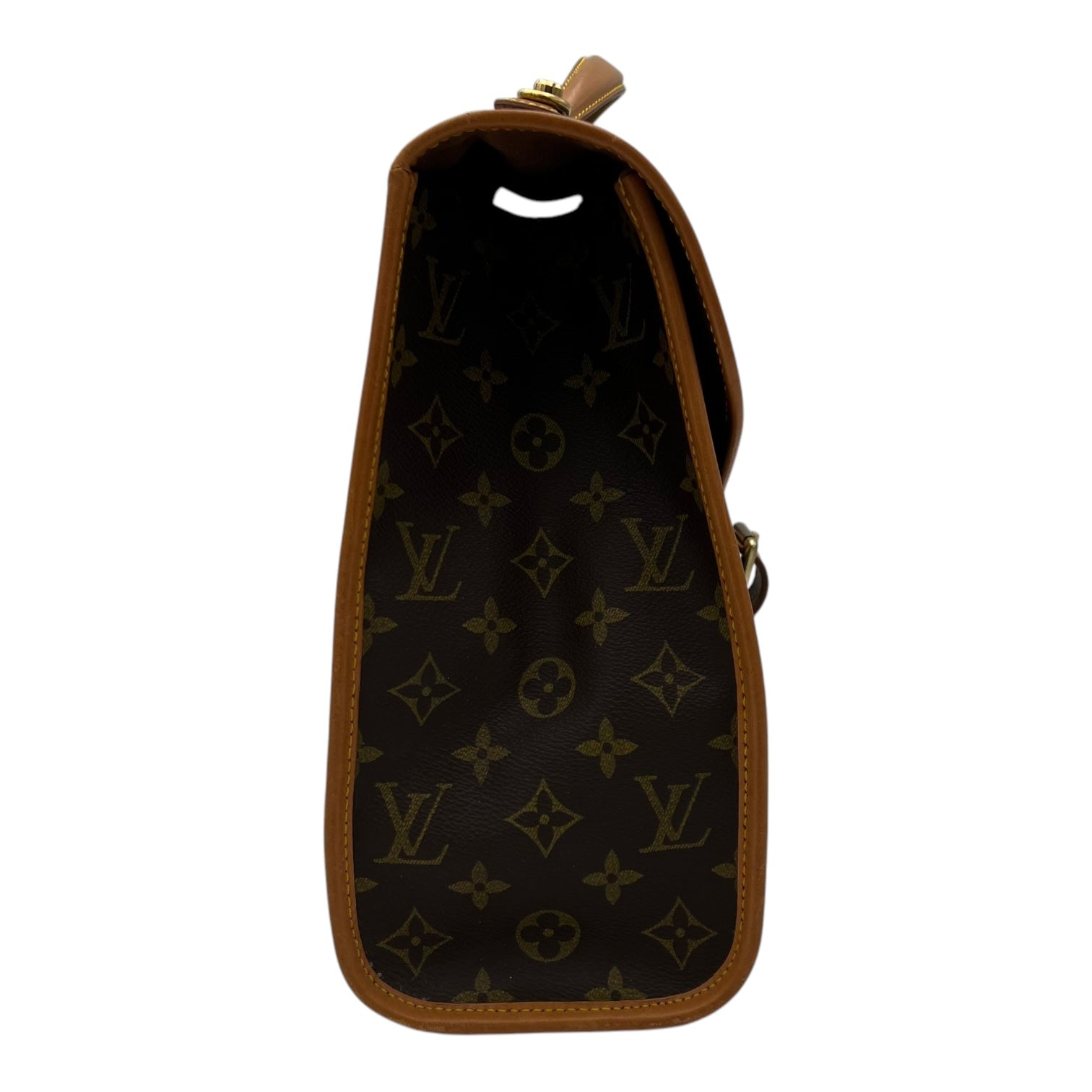 Louis Vuitton Beverly Top Handle Bag Brown in Monogram Coated Canvas, Gold hardware_3