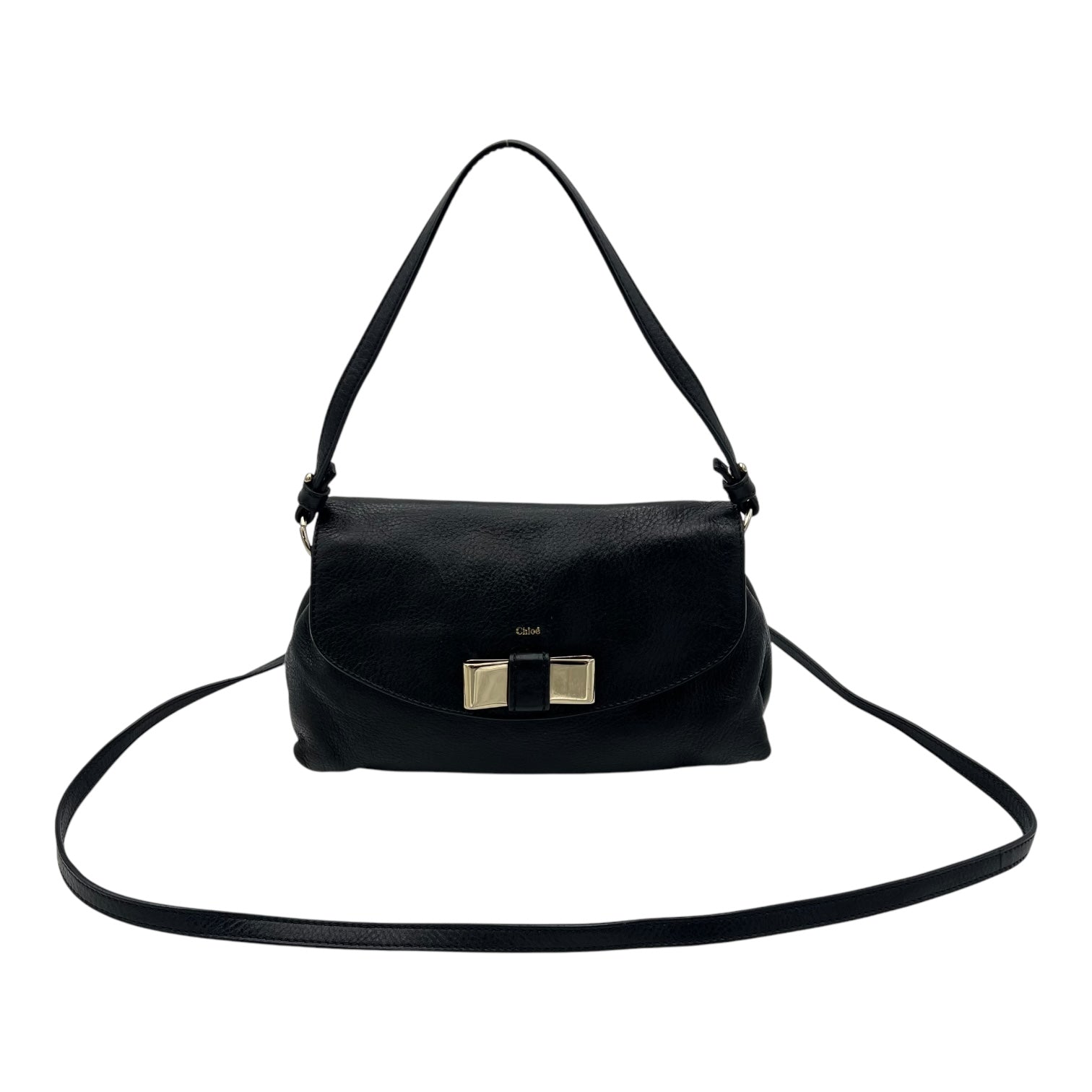 Chloé Lily Shoulder Bag Black in Calfskin, Gold hardware_10