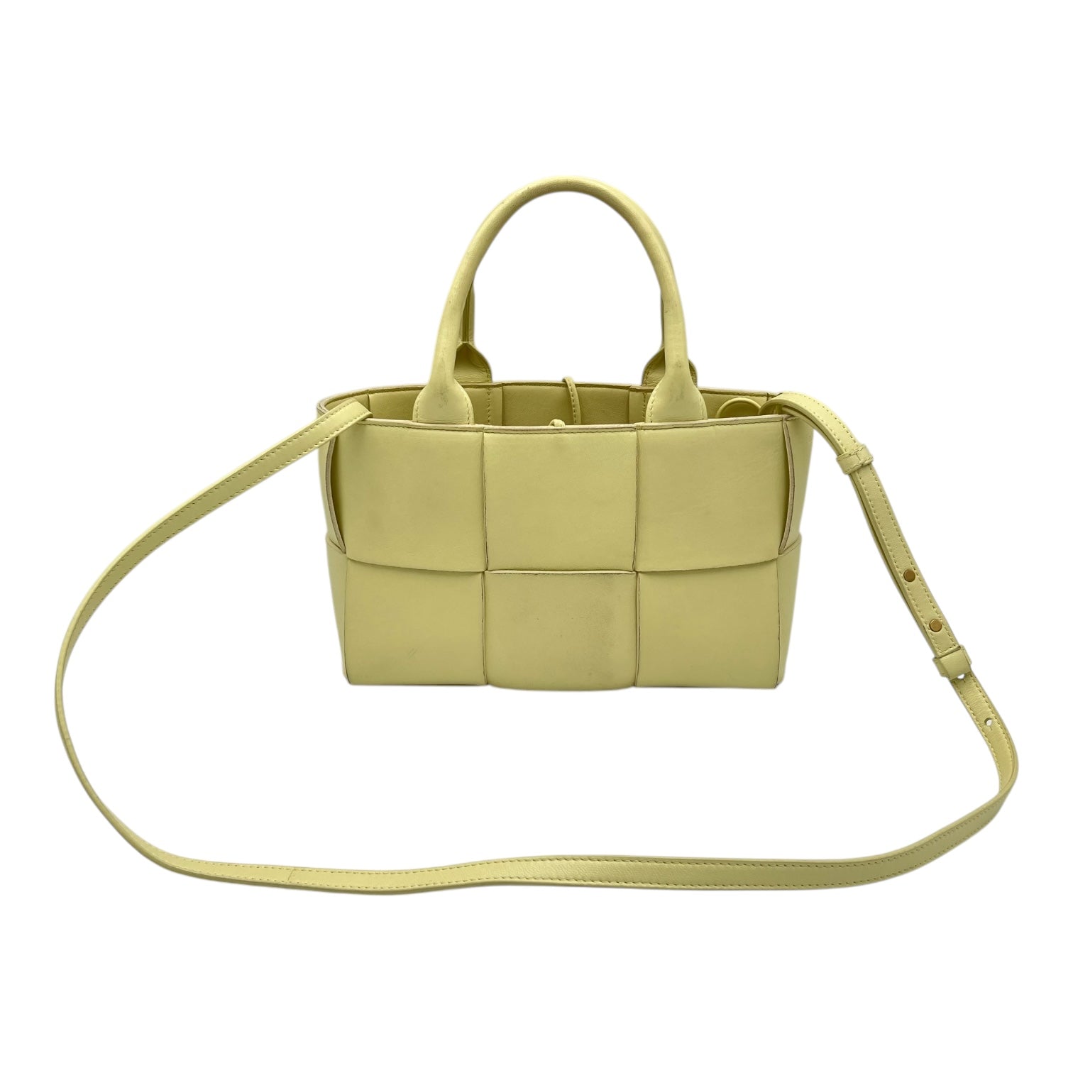 Bottega Veneta Arco Yellow Tote Bag in Lambskin_11