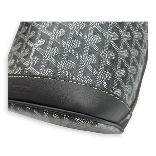 Goyard Petit Flot Crossbody Bag Grey in Coated Canvas, Silver hardware_10