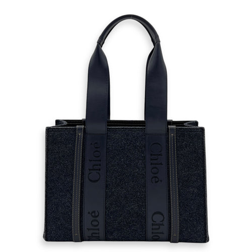 Chloé Woody Tote Bag Grey in Wool_1