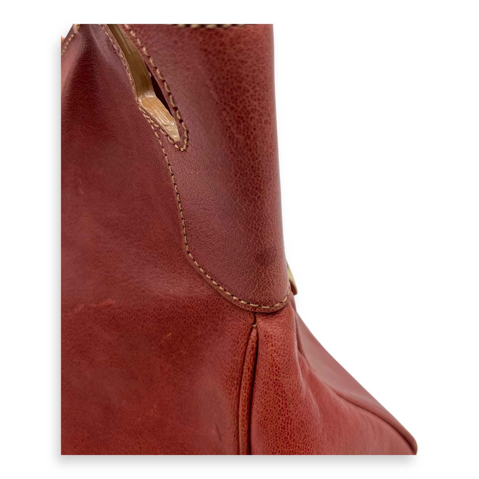 Cartier Marcello Top Handle Bag Red in Calfskin, Gold hardware_12