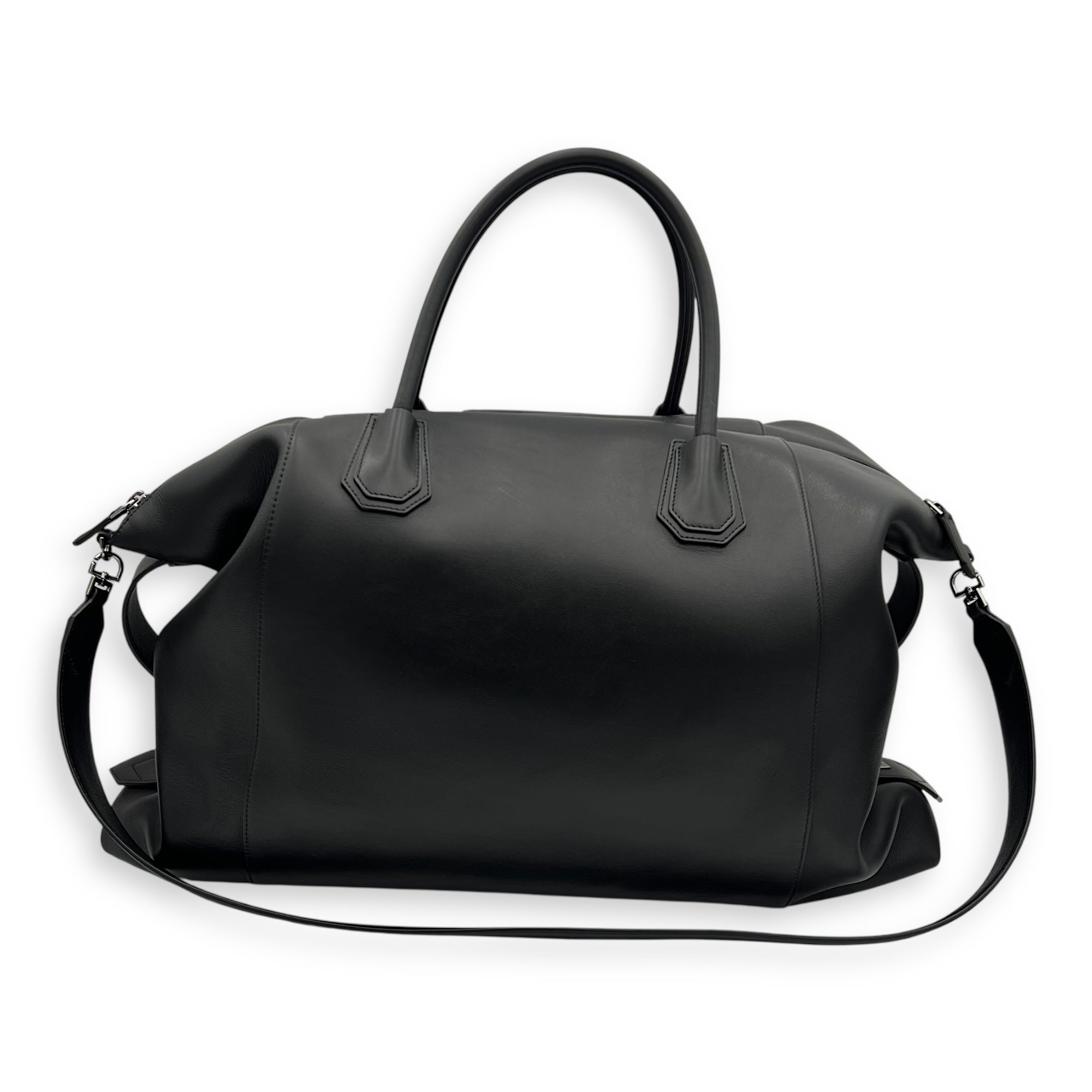 Givenchy Antigona Maxi Black Duffle Bag in Calfskin, Silver hardware_2