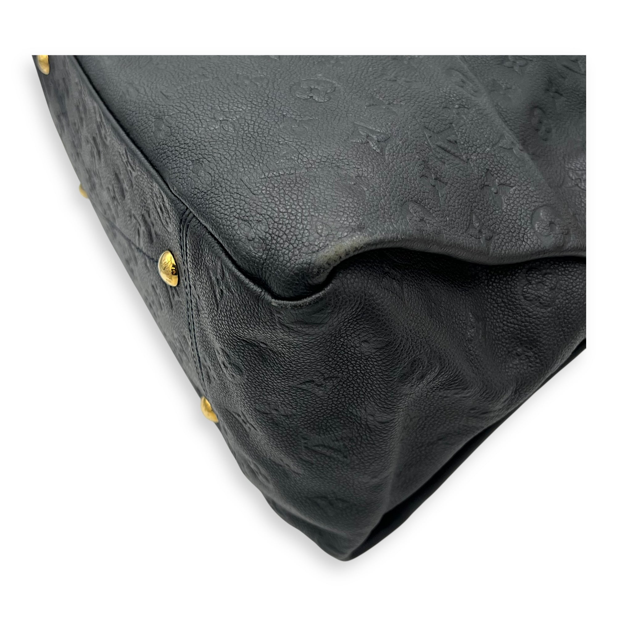 Louis Vuitton Artsy Top Handle Bag Blue in Monogram Empreinte Leather, Gold hardware_8