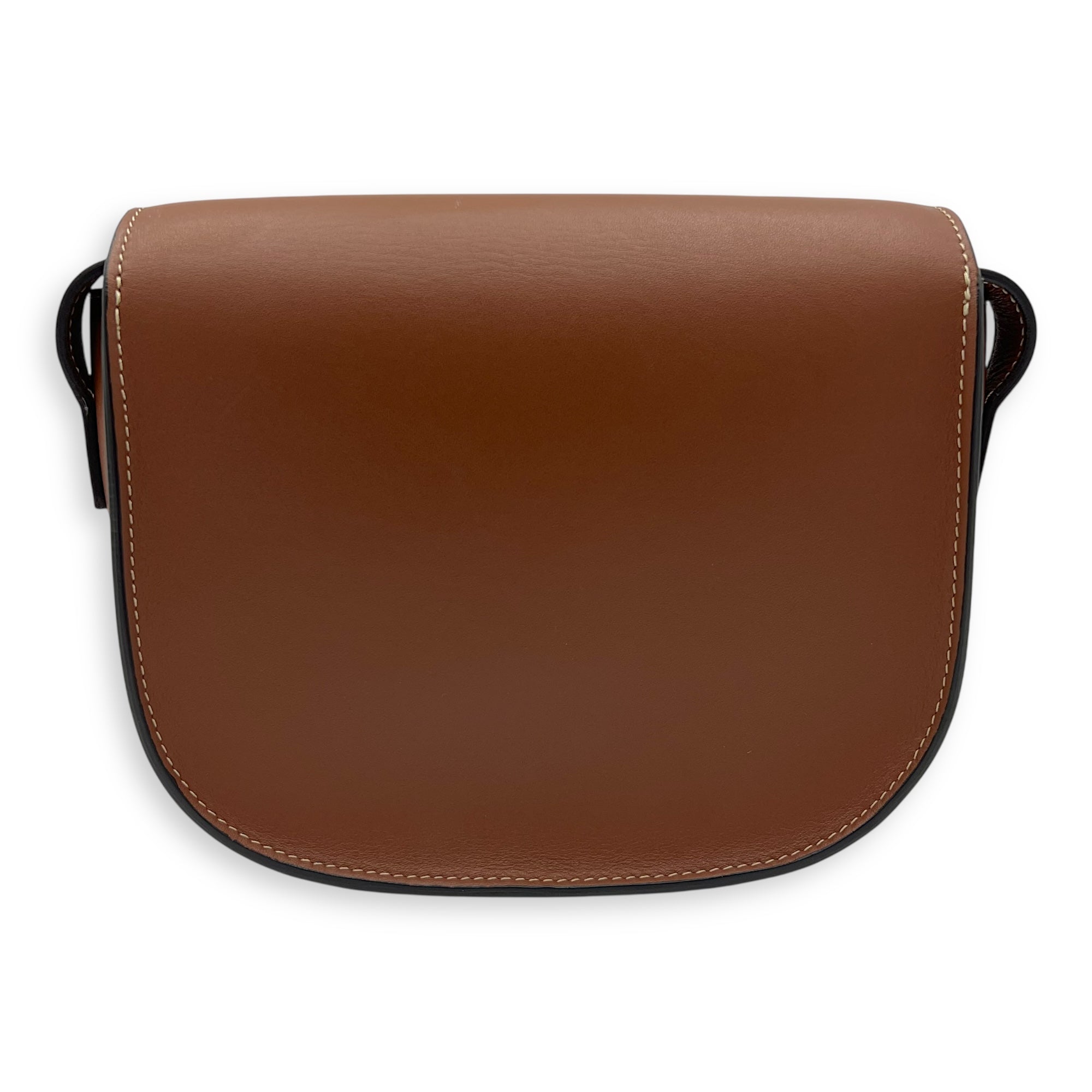 Celine Folco Crossbody Bag Brown in Calfskin, Gold hardware_2