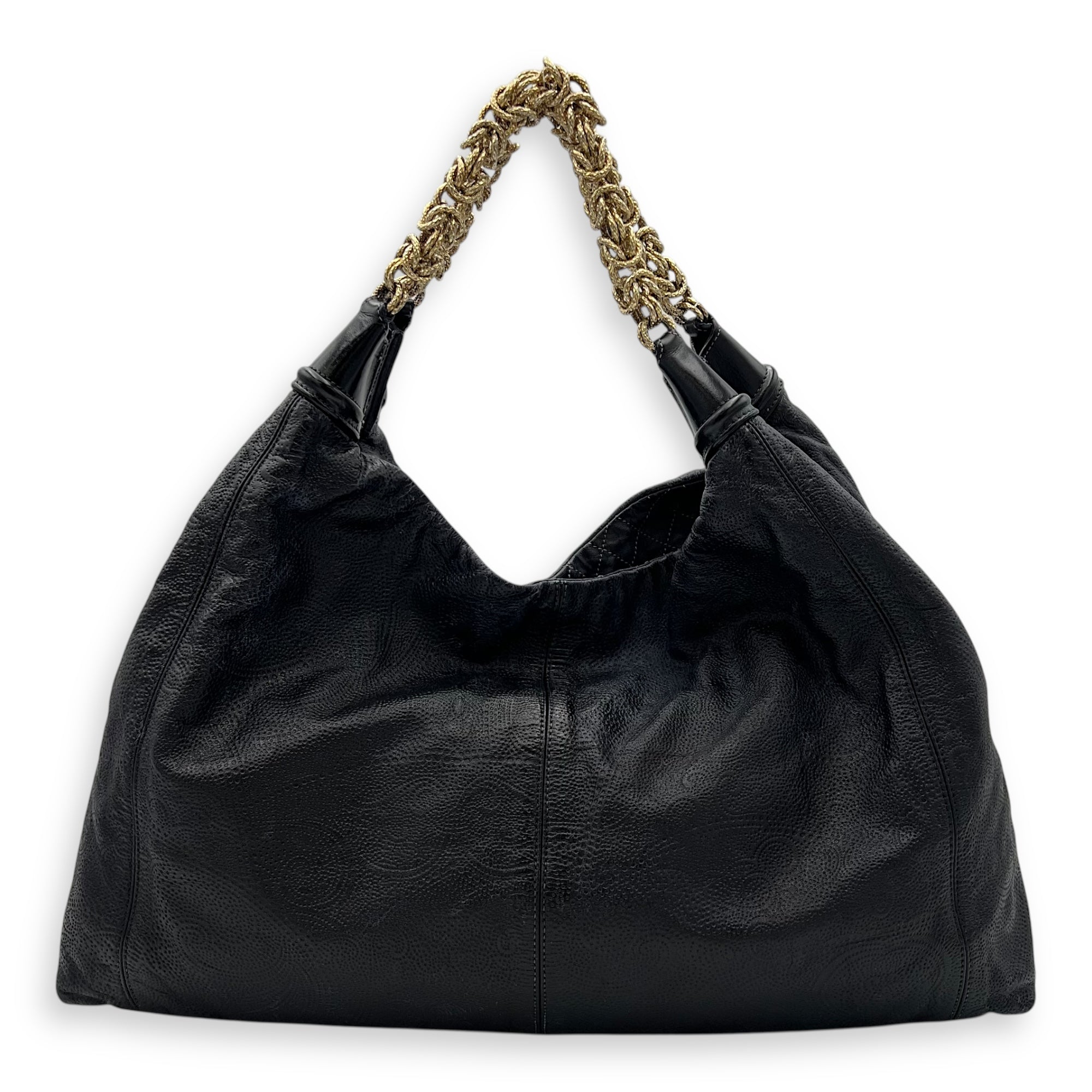 Chanel Paris- Moscow 2009 Black Shoulder Bag in Calfskin, Gold hardware_2