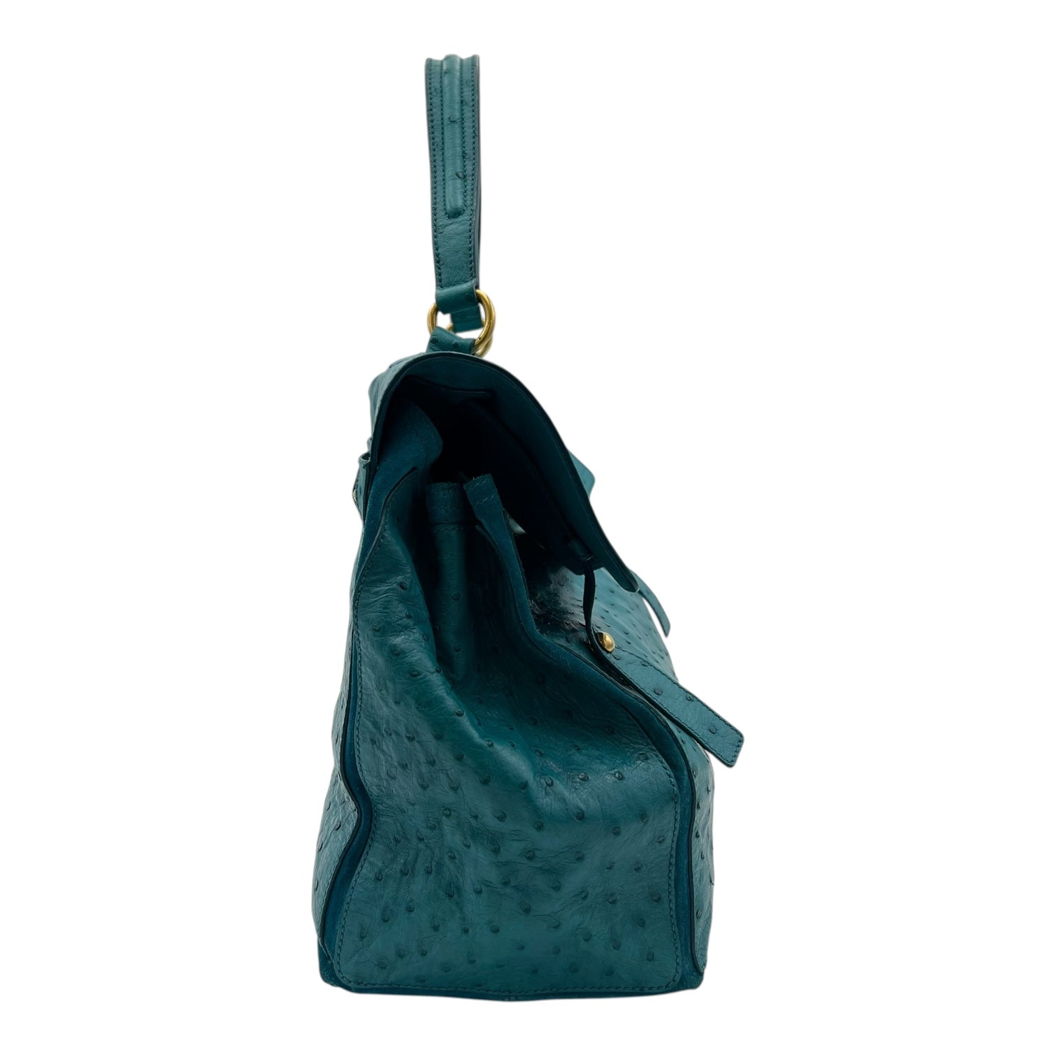 Saint Laurent Muse Top Handle Bag Green in Others, Gold hardware_3