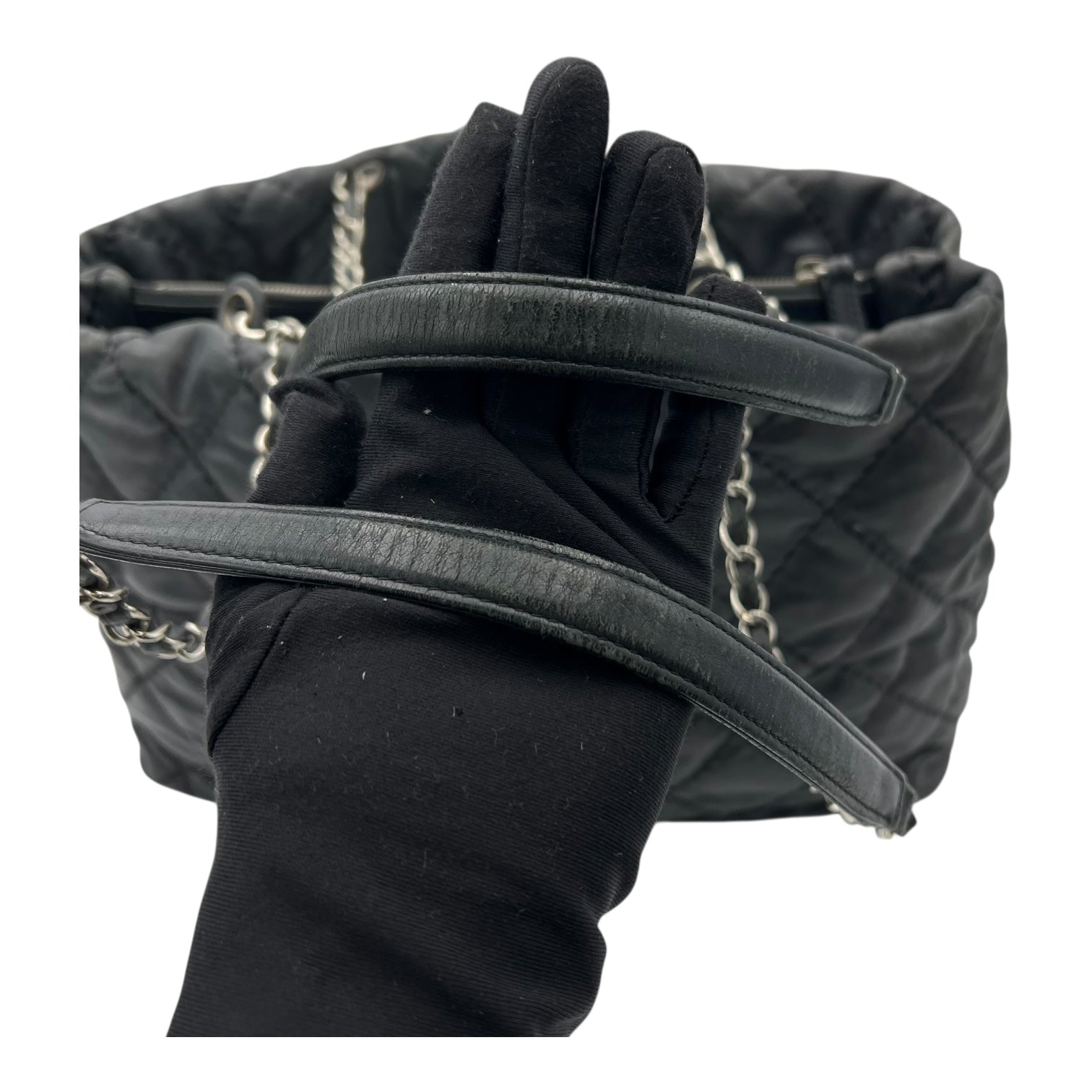 Chanel Wild stitch  Tote Bag Blue in Linen, Silver hardware_9