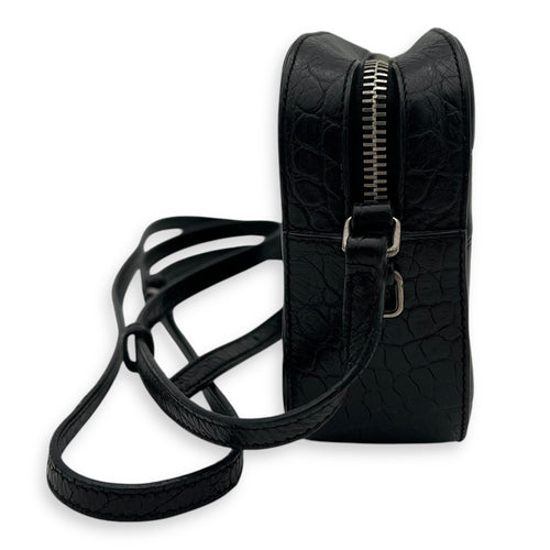 Saint Laurent Camera Crossbody Bag Beige in Crocodile Embossed Calfskin, Silver hardware_3