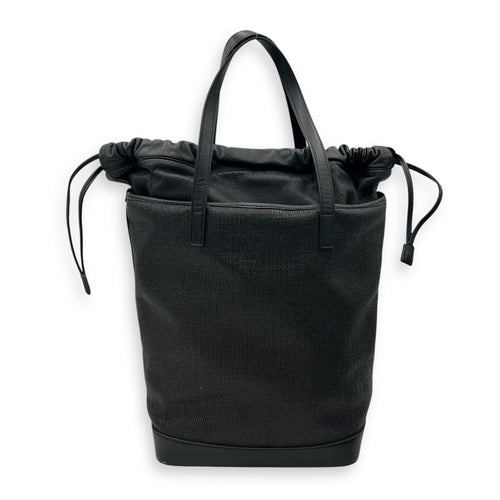 Saint Laurent Teddy Tote Bag Black in Raffia, Silver hardware_2