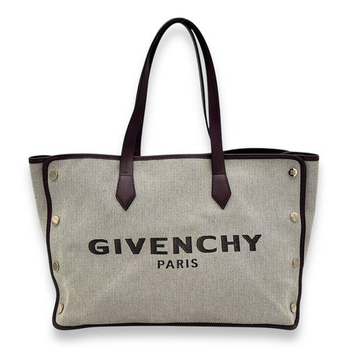 Givenchy Logo Tote Bag Beige in Canvas, Gold hardware_1