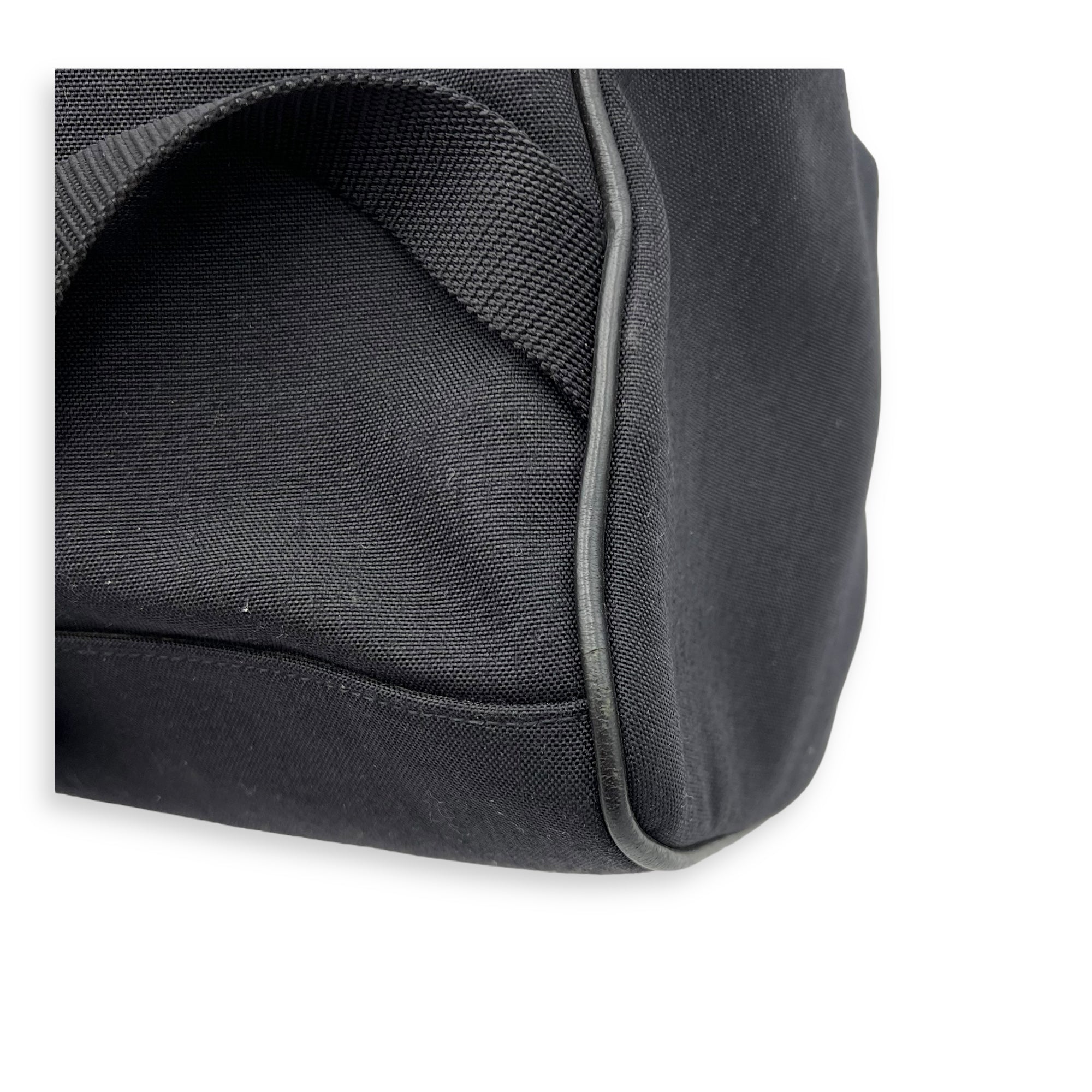 Saint Laurent Logo Backpack Black in Canvas, Silver hardware_10