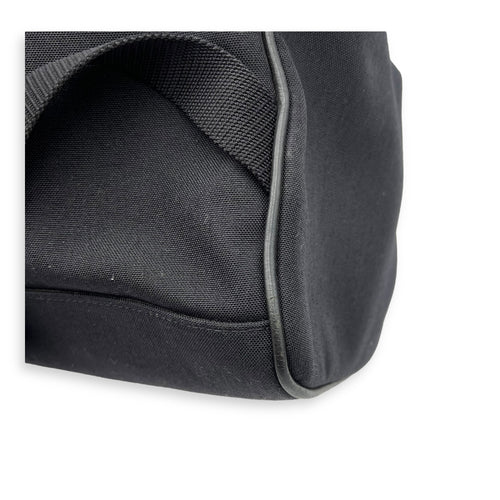 Saint Laurent Logo Backpack Black in Canvas, Silver hardware_10