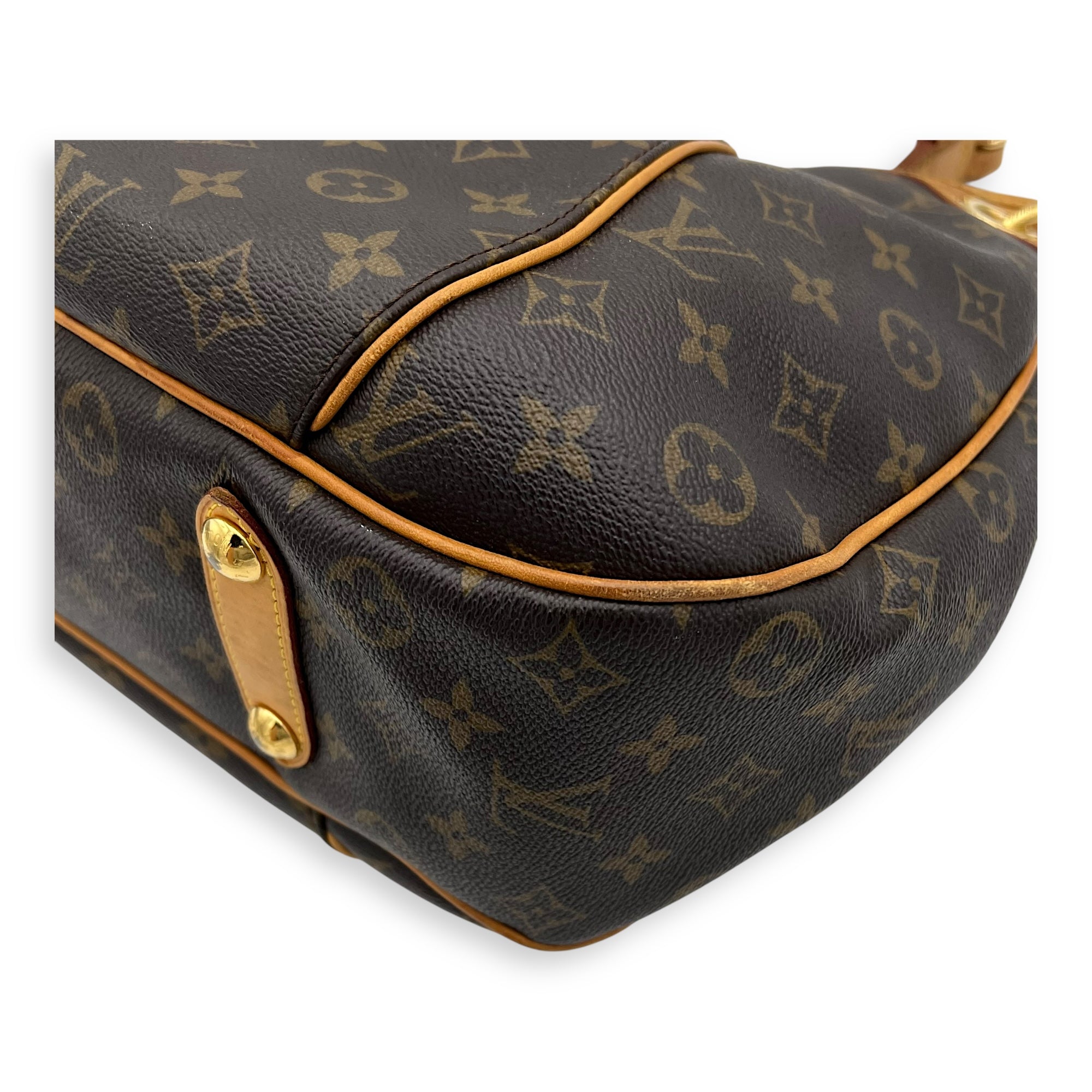 Louis Vuitton Galleria Top Handle Bag MM Brown in Monogram Coated Canvas, Gold hardware_15