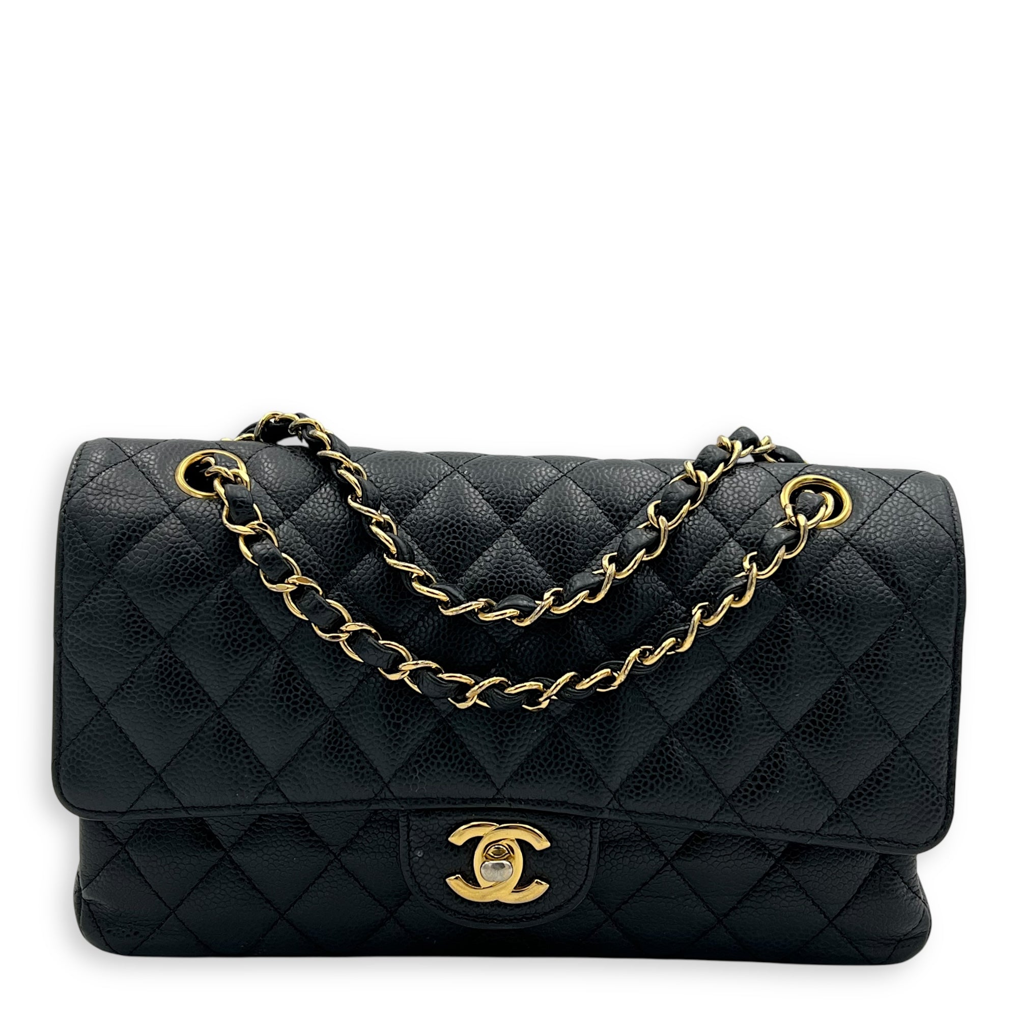Chanel Classic Shoulder Bag Medium Black in Caviar Leather, Gold hardware_1