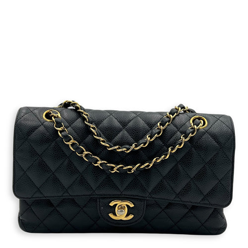 Chanel Classic Shoulder Bag Medium Black in Caviar Leather, Gold hardware_1