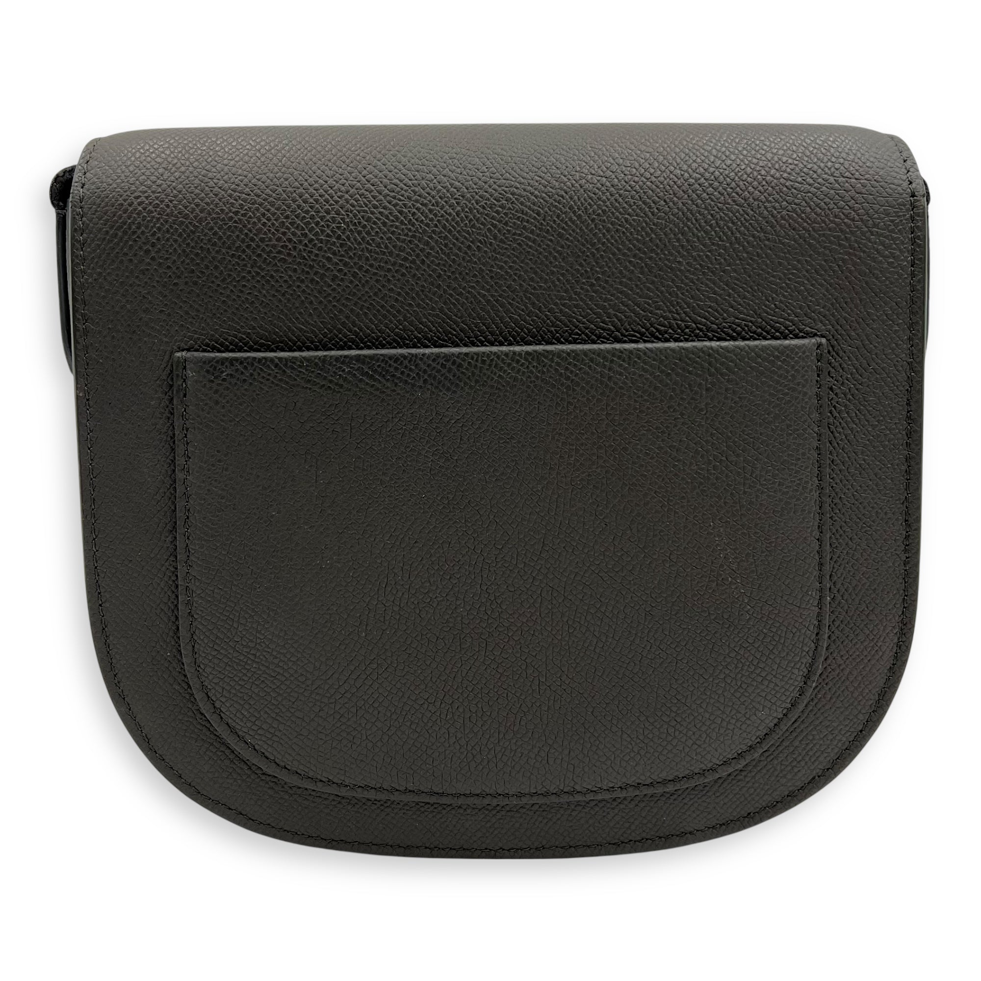 Celine Trotteur Crossbody Bag Grey in Calfskin, Gold hardware_2