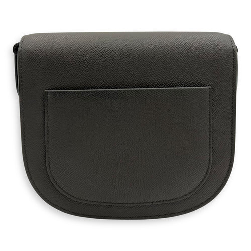 Celine Trotteur Crossbody Bag Grey in Calfskin, Gold hardware_2