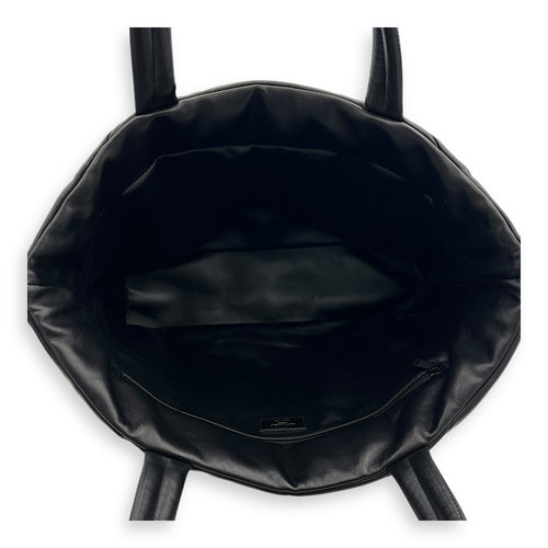 Saint Laurent Puffer Tote Bag Black in Lambskin, Black hardware_6