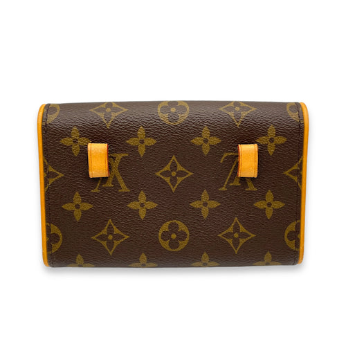 Florentine Belt Bag  Brown in Monogram Coated Canvas , Gold Hardware