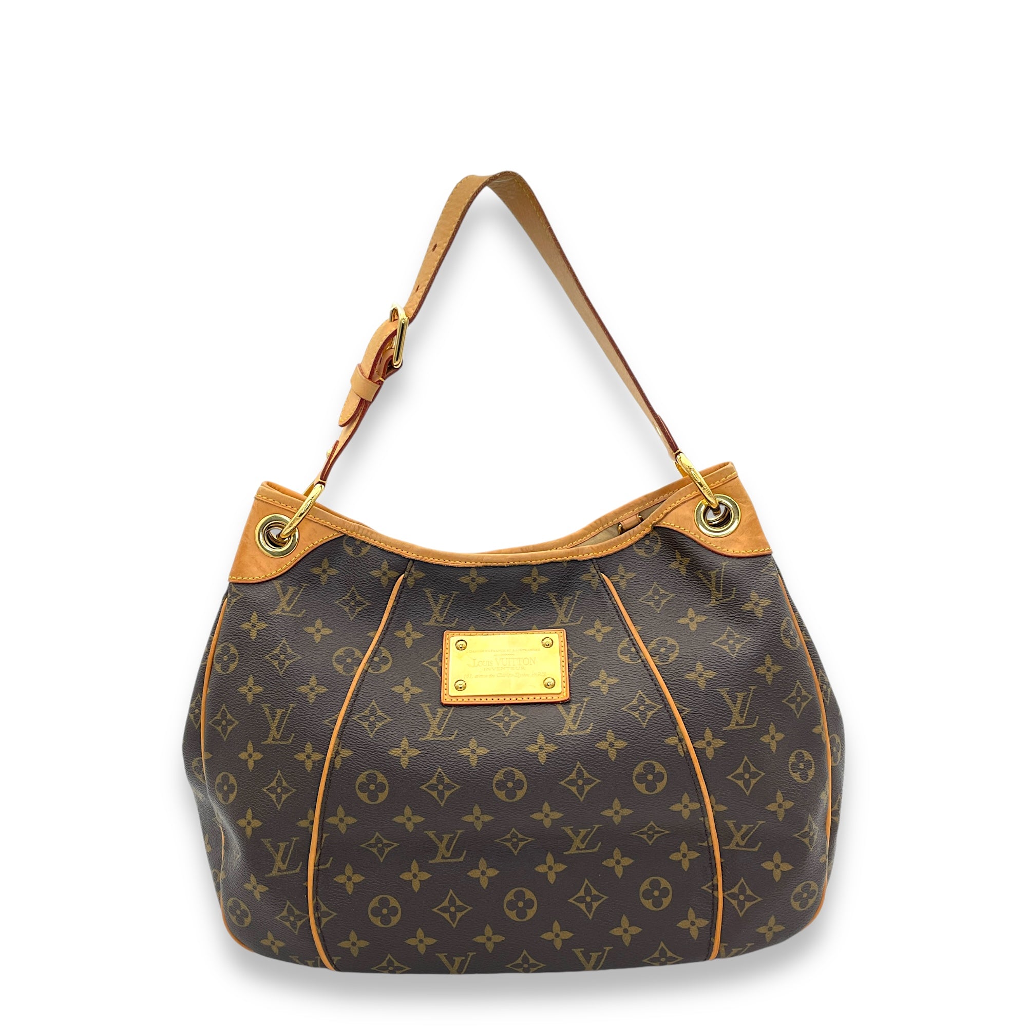 Galleria Shoulder Bag Brown in Monogram Coated Canvas, Gold hardware