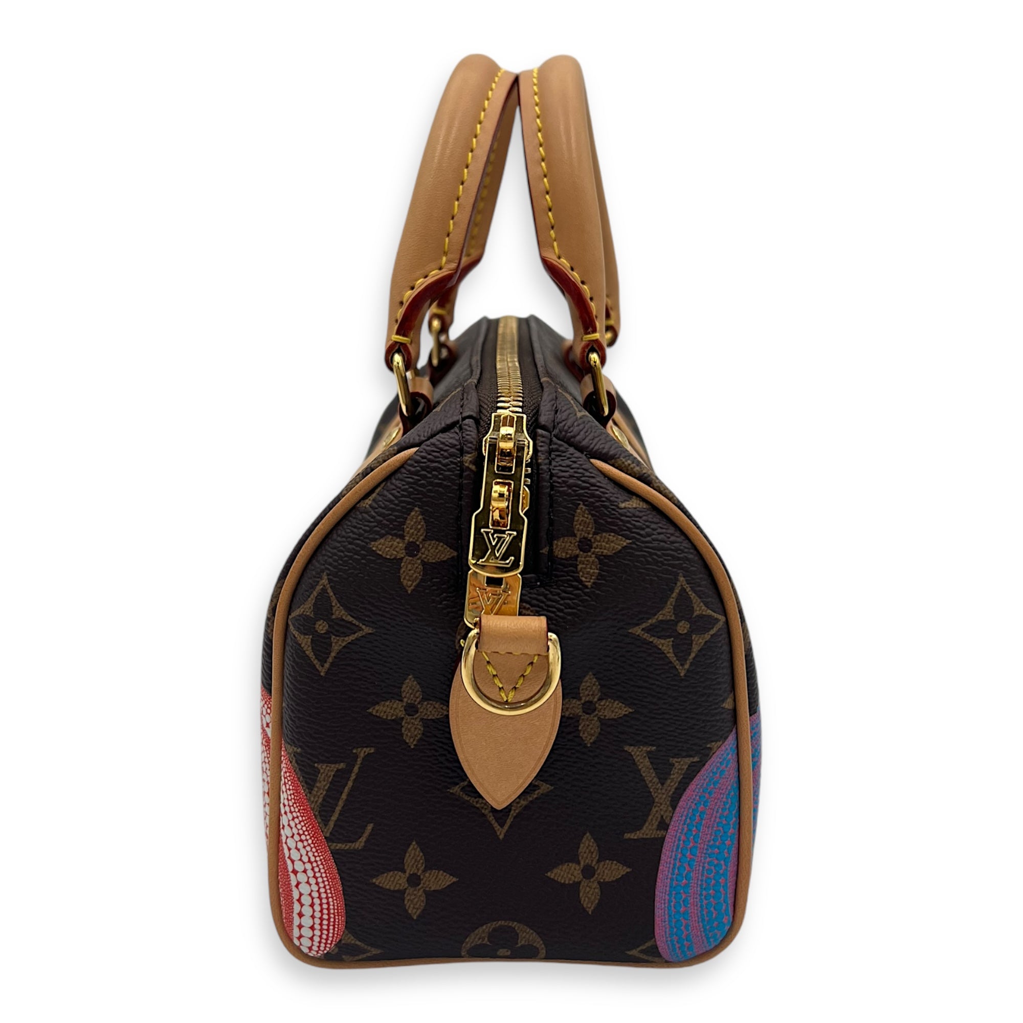 Speedy Top Handle Bag 20 Brown in Monogram Coated Canvas, Gold hardware