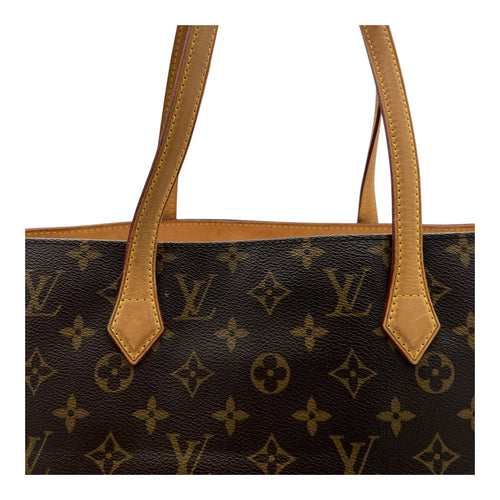 Wilshire Tote Bag MM Brown in Monogram Coated Canvas, Gold hardware