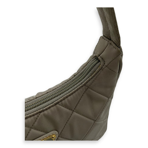 Re-Edition Shoulder Bag Beige in Re-Nylon, Gold hardware