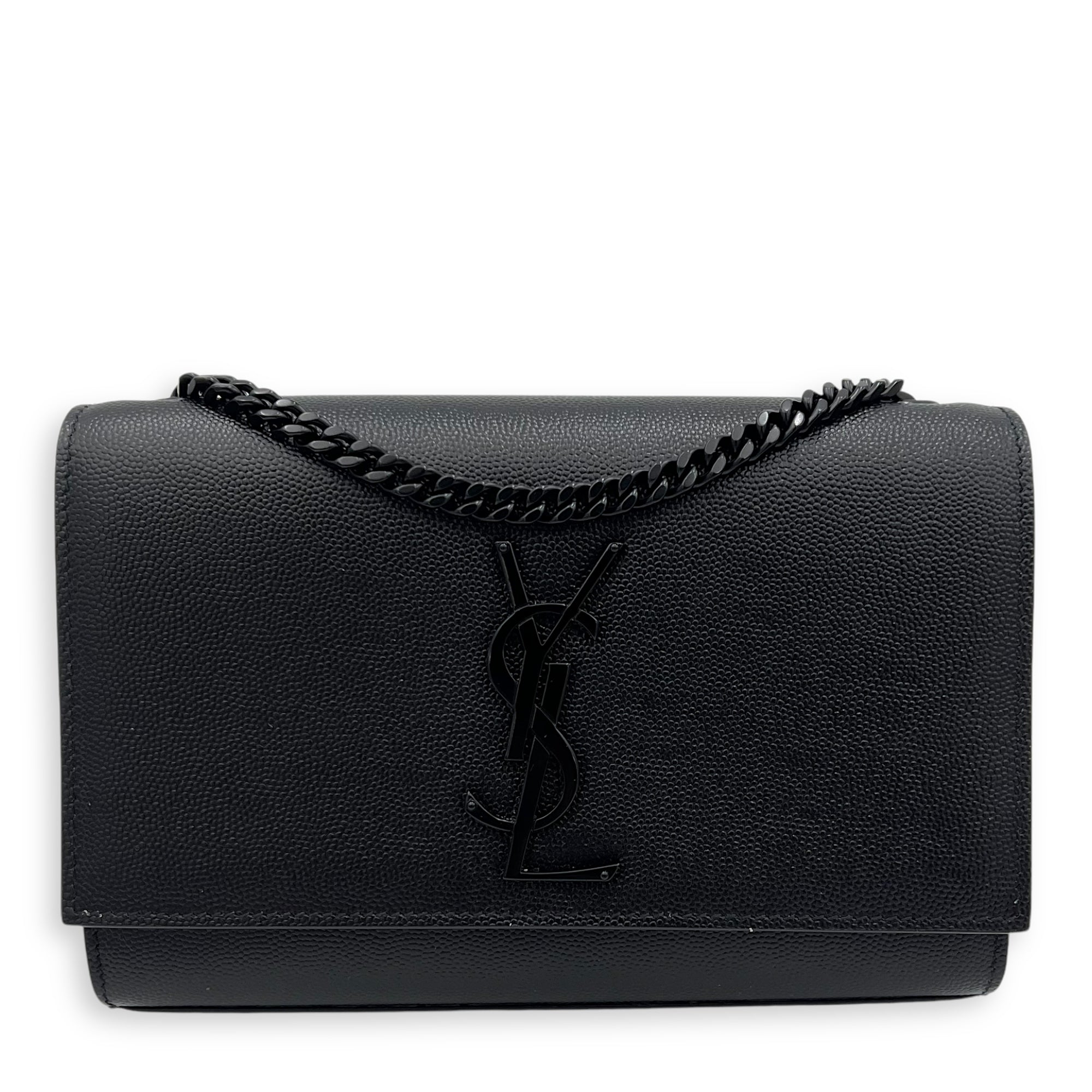 Saint Laurent Kate Small Black Crossbody Bag in Caviar Leather, Monochrome hardware_1