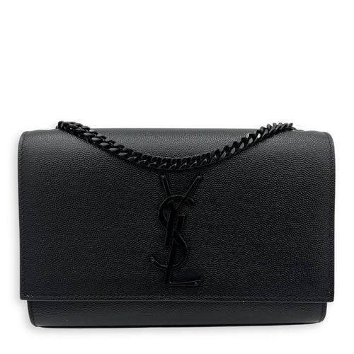 Saint Laurent Kate Small Black Crossbody Bag in Caviar Leather, Monochrome hardware_1