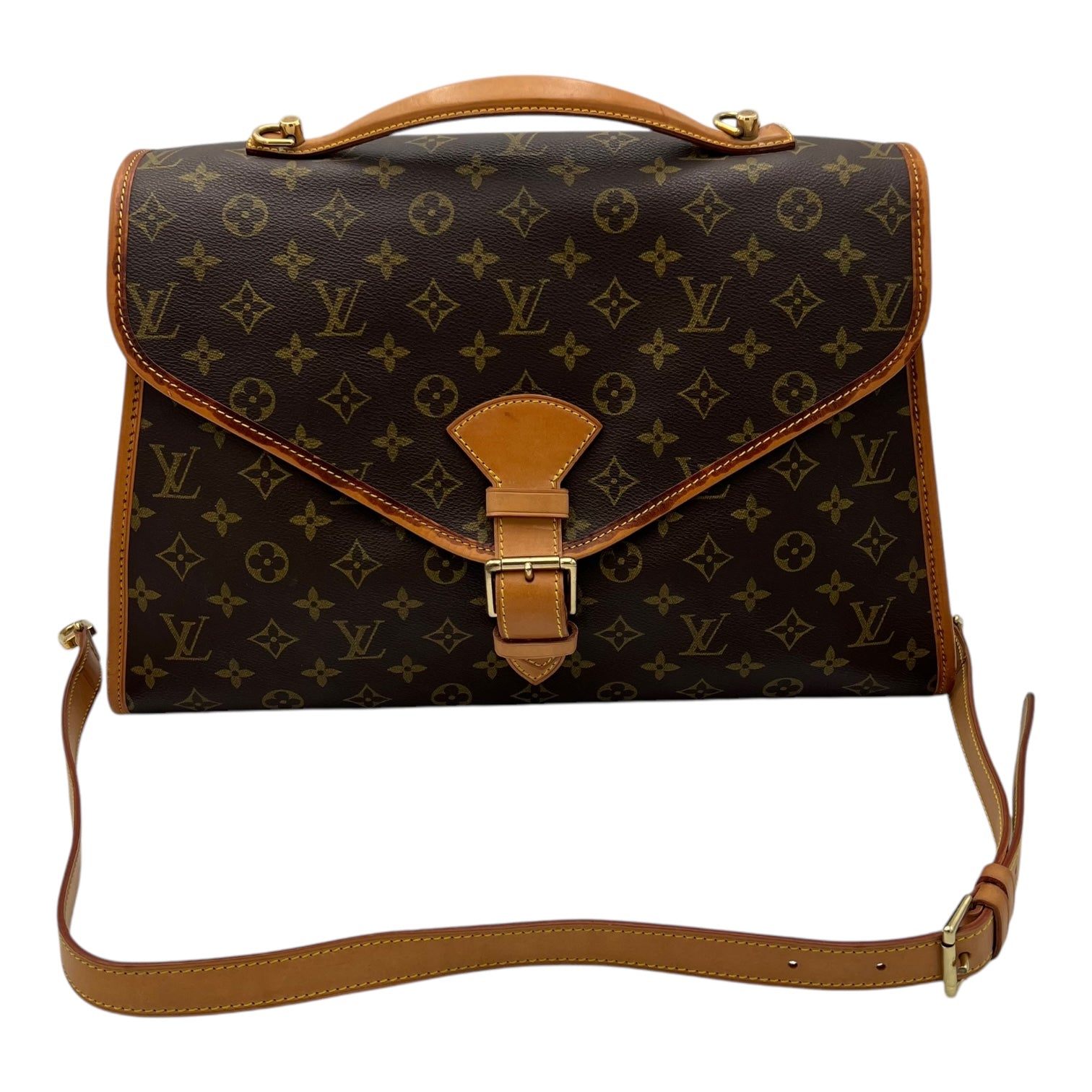 Louis Vuitton Beverly Top Handle Bag Brown in Monogram Coated Canvas, Gold hardware_14