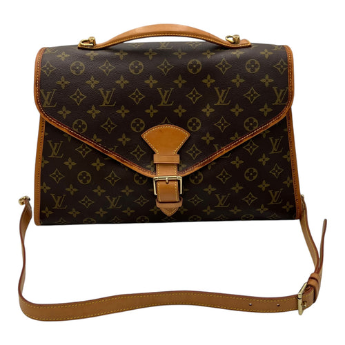 Louis Vuitton Beverly Top Handle Bag Brown in Monogram Coated Canvas, Gold hardware_14