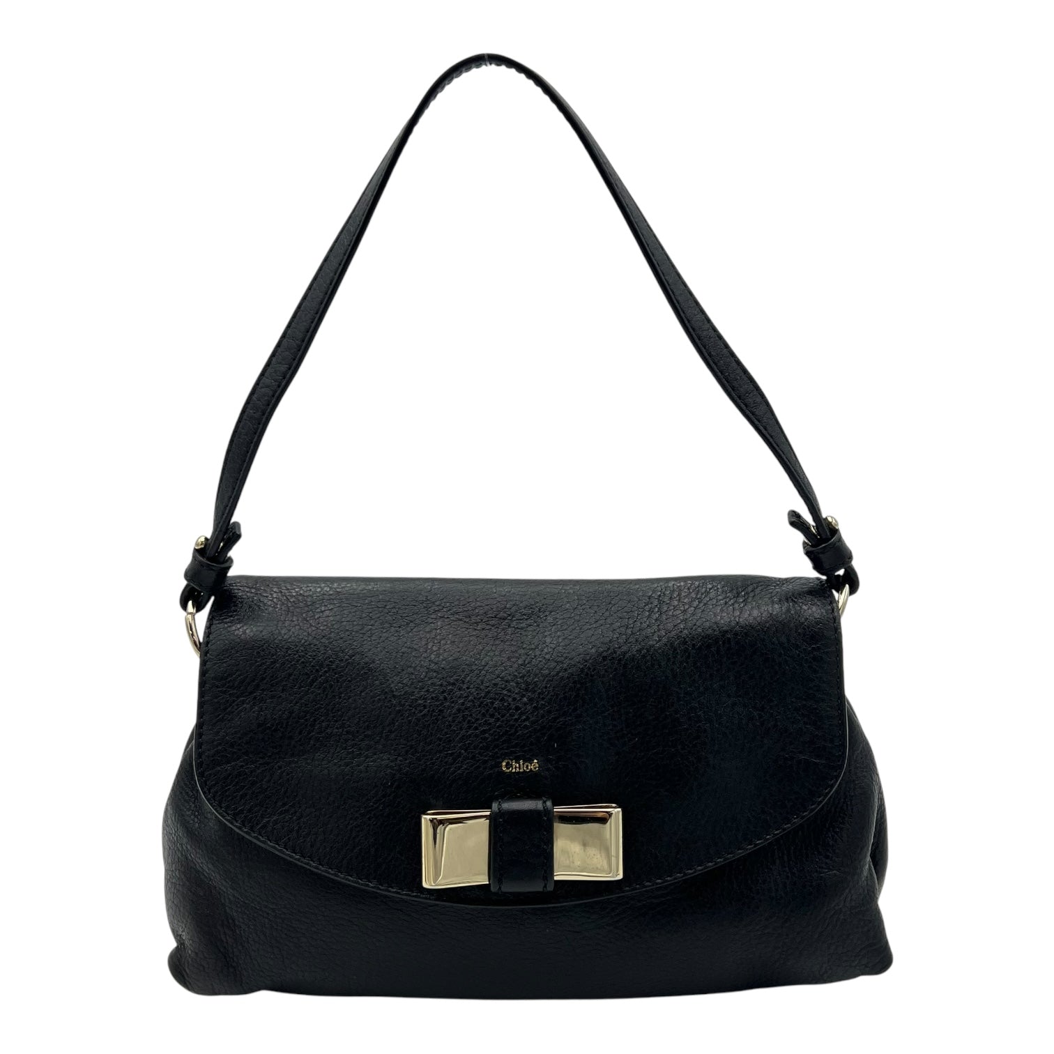 Chloé Lily Shoulder Bag Black in Calfskin, Gold hardware_1