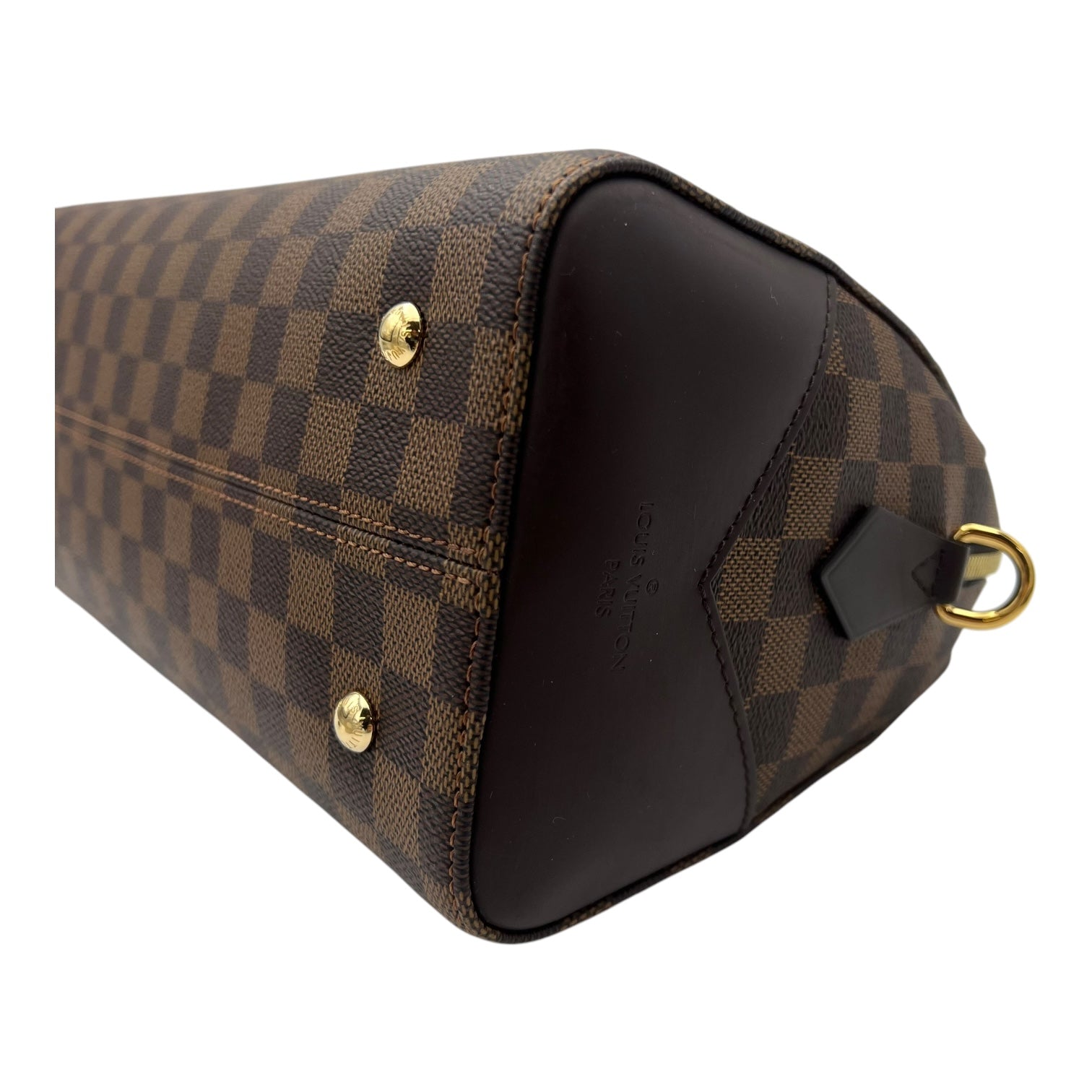 Louis Vuitton Kensington Top Handle Bag Damier Ebene in Coated Canvas, Gold hardware_9