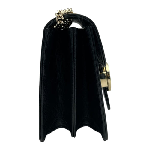 Gucci Interlocking G Crossbody Bag Black in Calfskin, Gold hardware_3