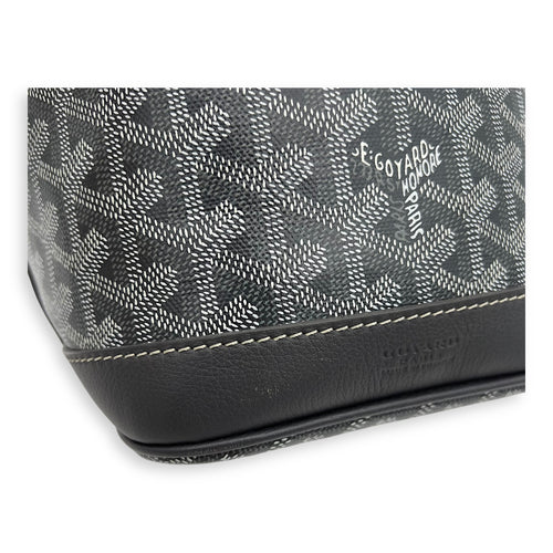 Goyard Petit Flot Crossbody Bag Grey in Coated Canvas, Silver hardware_9