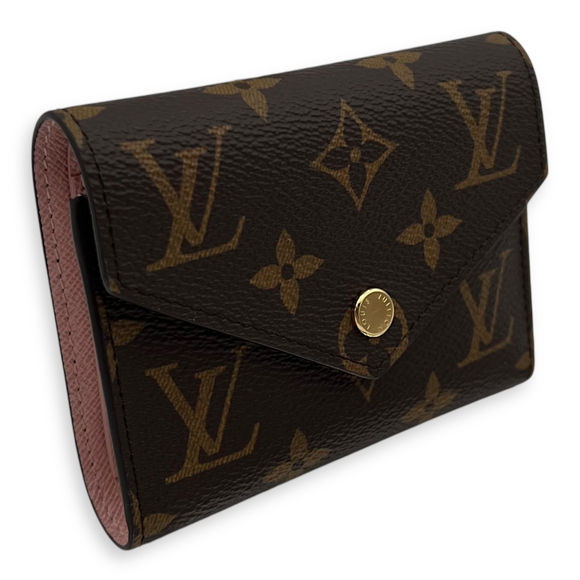 Louis Vuitton Victorine Wallet Brown in Monogram Coated Canvas, Gold hardware_3