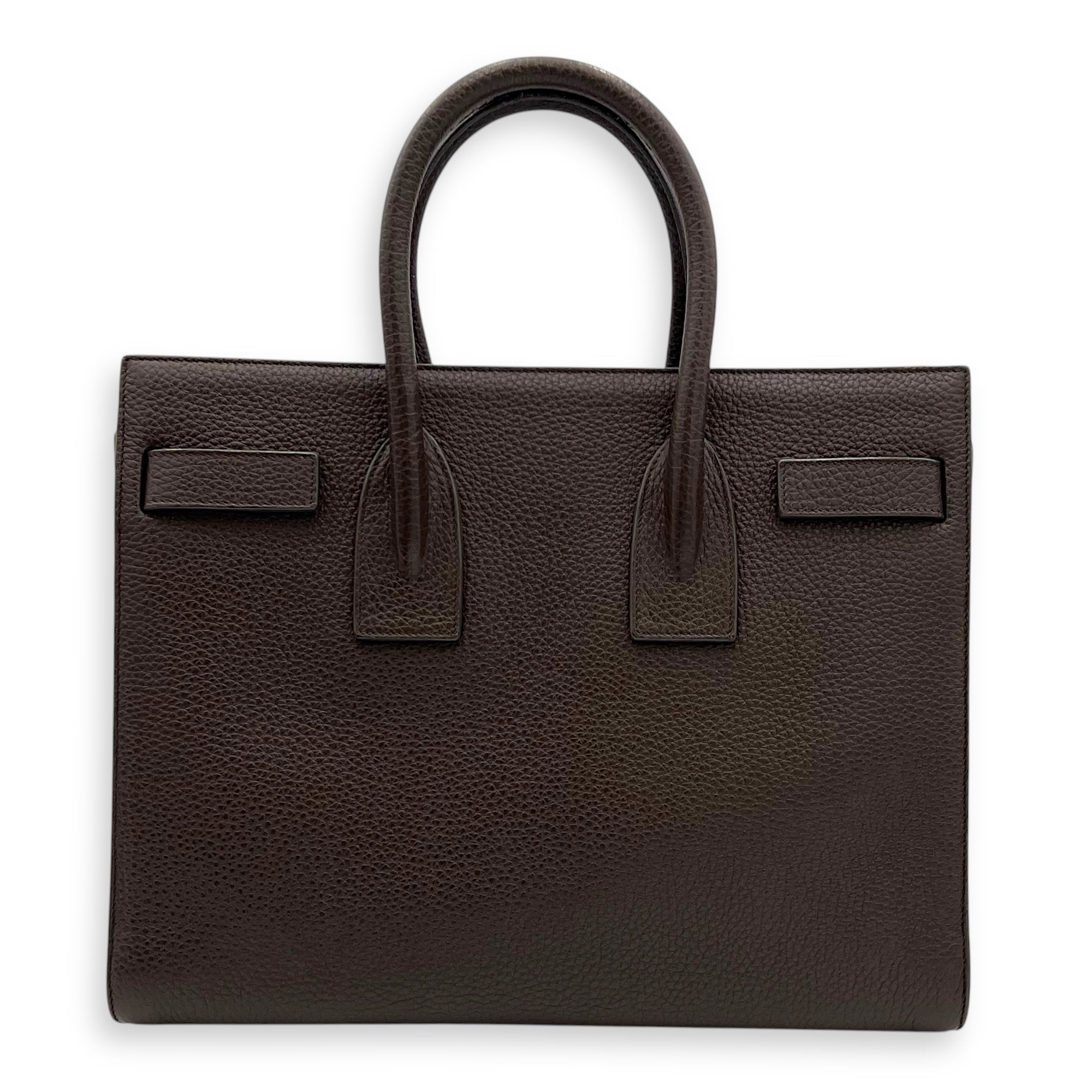 Saint Laurent Sac de Jour Small Brown Top Handle Bag in Calfskin, Gold hardware_2